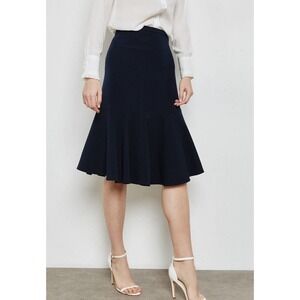 Lauren Ralph Lauren women’s navy peplum hem skirt Fully Lined 96% wool sz 8 NEW